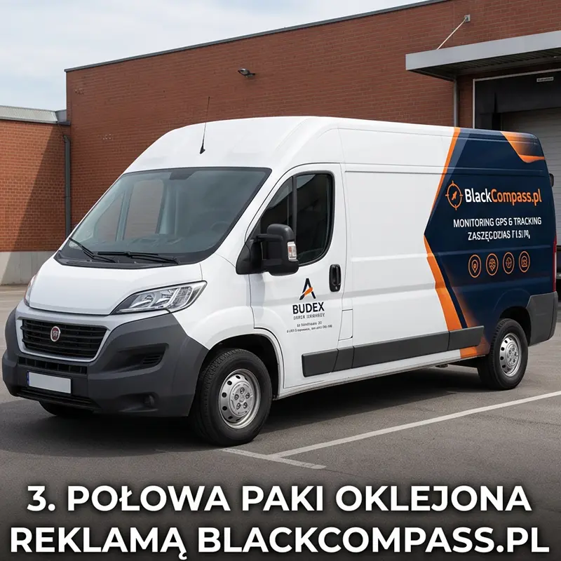 Częściowe oklejanie busa grafiką reklamową i logo